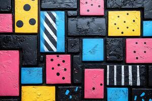 Geometric Abstract Pattern with Colorful Shapes - Vibrant Design for Modern Art and Decor photo