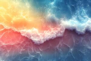 Abstract Colorful Ocean Waves - Vibrant Sunrise Beach Scene for Creative Design photo