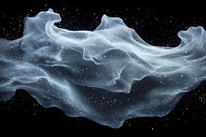 Mystical Flowing Abstract Fractal Art with Ethereal Light and Dark Background photo