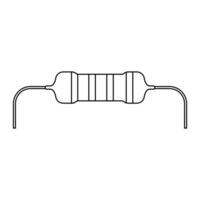 Resistor Outline Icon Illustration on White Background vector
