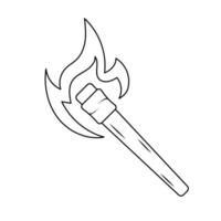 Torch Outline Icon Illustration on White Background vector