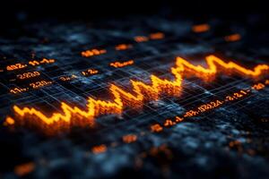 Dynamic Financial Data Visualization with Neon Graphs for Business Analysis photo