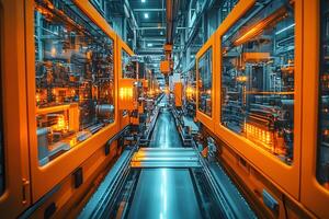 Advanced Industrial Automation in High-Tech Factory Setting photo