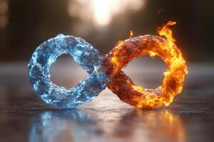 Symbolic Infinity Loop with Fire and Ice Elements for Conceptual Design photo