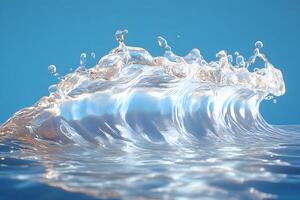 Abstract Ocean Wave Against Blue Sky for Nature and Water-Themed Designs photo