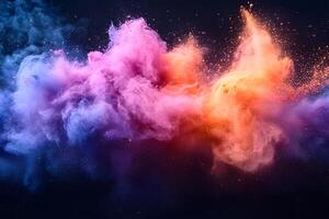 Vibrant Color Explosion in Dynamic Abstract Cloud Design for Creative Backgrounds photo