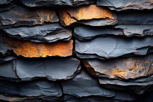 Rustic Slate Brick Wall Texture for Architectural Design and Backgrounds photo