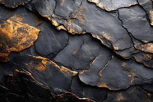 Luxurious Black and Gold Abstract Texture for Elegant Design and Decor photo