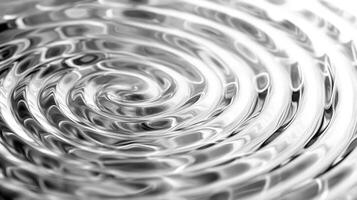 Abstract silver swirling pattern with concentric circles and reflections photo