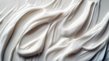 Creamy white texture close-up with smooth curves and soft waves photo