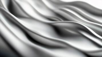 Smooth white silk fabric with soft fluid waves and elegant texture photo