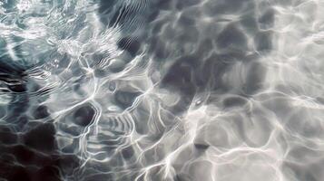 Turquoise pool water with sunlight reflections and ripple patterns photo