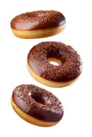 Delicious Chocolate Glazed Donuts with Sprinkles png