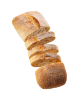 Floating Sliced Ciabatta Bread with a Crispy Crust png