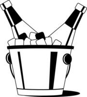 Wine bucket illustration in glyph style vector