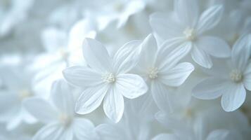 Close-up of delicate white flowers in soft focus blooming in a tranquil garden photo