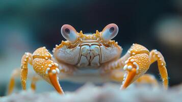 Close-up view of a colorful crab in natural habitat photo