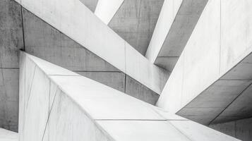Modern abstract architectural design with angular concrete structures photo