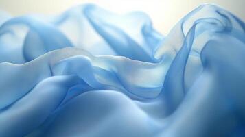 Soft blue fabric waves creating a serene abstract flowing texture photo