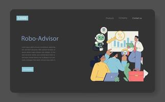 robot advisor. Flat Illustration vector