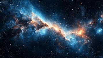 Stunning cosmic view of vibrant nebula with twinkling stars in deep space photo