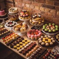A table filled with various types of desserts photo