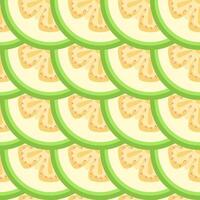 Tropical guava sliced seamless botanical pattern vector