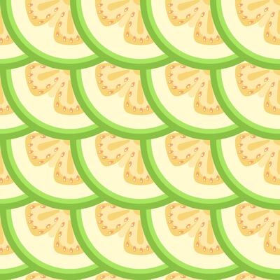 Tropical guava sliced seamless botanical pattern
