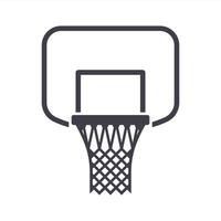 black icon basketball hoop for playing with ball vector