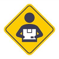icon parcel delivery man. vector