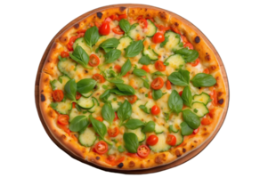 A pizza with vegetables on top png