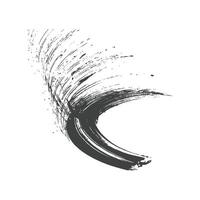 Abstract black ink brush stroke swirl design element on white background vector
