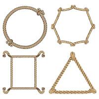 Set of realistic rope and frames vector