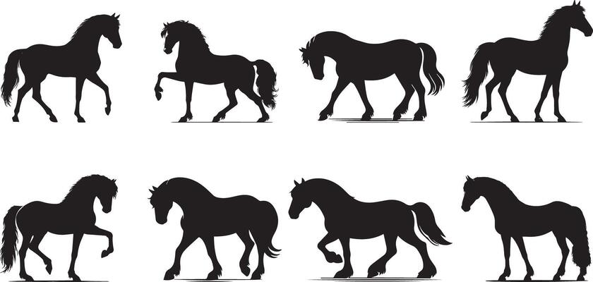 A Set of Horse Silhouettes