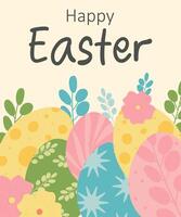 A Colorful Easter Egg Design Embellished with Delightful Spring Flowers and Lush Greenery. vector