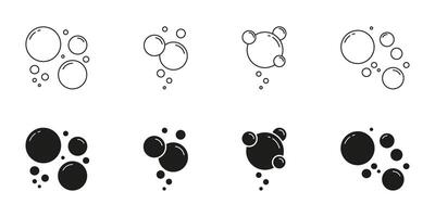 Bubble Line And Solid Icon Set. Bubbly Shape Symbol Collection. Isolated Illustration vector