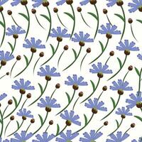 Delicate blue cornflowers create a seamless botanical pattern, perfect for adding a touch of nature vector