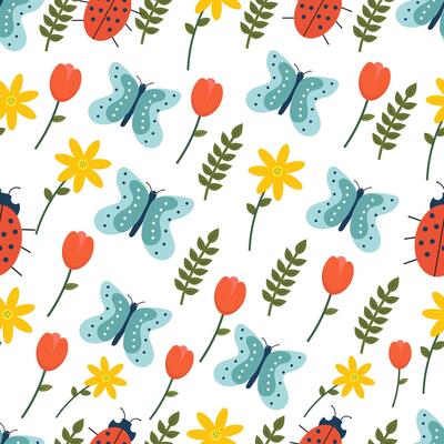 Butterfly and flower pattern