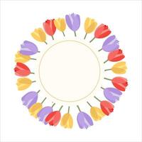 A round tulip frame with a place vector