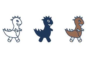 stuffed dinosaur icon Flat style design vector