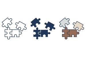 puzzle icons icon. Flat style design vector
