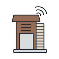 wifi and buillding icons isolated on White Background. Flat style design vector