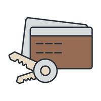 room key icons isolated on White Background. Flat style design vector