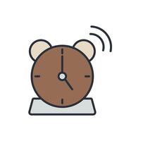 wake up bell icons isolated on White Background. Flat style design vector