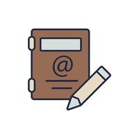 address book icons isolated on White Background. Flat style design vector