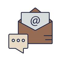 e mail icons isolated on White Background. Flat style design vector