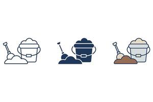 sand bucket icon. Flat style design vector