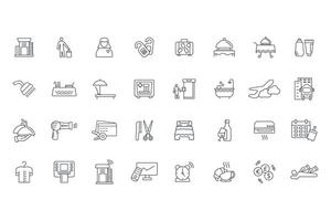 Hotel icons set isolated on White Background Flat style design vector