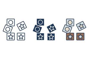 letter cube icon. Flat style design vector