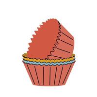Silicone molds for making cupcakes. A baking utensil. vector